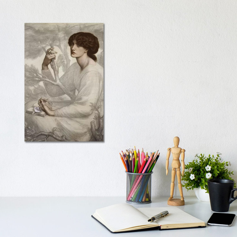 The Day Dream, 19th Century by Dante Gabriel Charles Rossetti - Wrapped Canvas Print, 20.32 cm H x 30.48 cm W