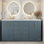 Ensemble de meuble-lavabo double 60 po avec lavabos en céramique-816324990