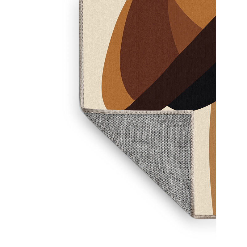 Tapis brun élégant et beige lavable à la machine Brooksville, 2 pi x 3 pi