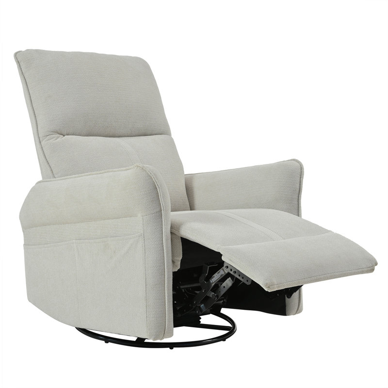 360° Swivel Rocker Recliner Chair,Swivel Nursery Rocking Chair W/Pull Ring,Glider Chair,Modern Rocking Swivel Recliner Chair For Bedroom,Living Room Chair Home Theater Seating(Fabric Gray+360°Swivel )