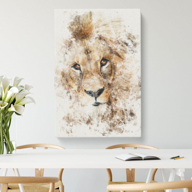 The Face of a Lion - Wrapped Canvas, 50cm H x 35cm W x 3cm D