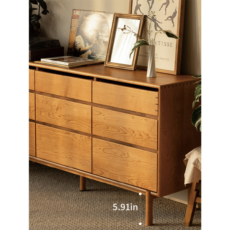 Commode d'appoint console rétro, Naturel