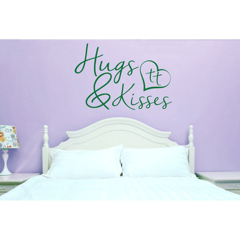 Hugs and Kisses Wall Sticker, Medium, Green