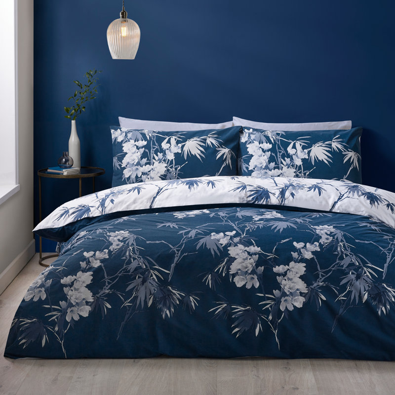 Kyoto Floral Reversible Duvet Cover Set, Double