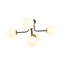 5-light Symmetrical Frosted Glass Semi-flush Mount