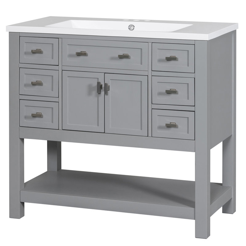 Avdulla 36'' Single Bathroom Vanity Base Only, Grey