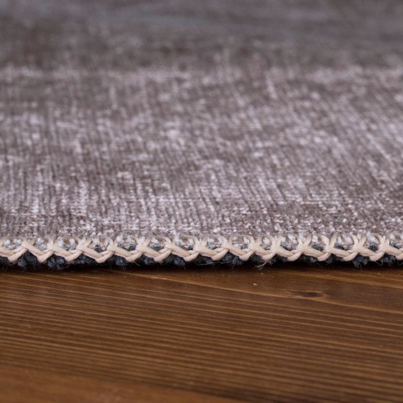 Tapis luxueux lavable à la machine, 4,9 x 7,5 pieds, 100% polyester, 1850 g / m², hauteur des poils: 0,2 pouce | Envers écologique en polyester recyclé | Parfait pour le salon et la chambre à coucher, conception douce et durable