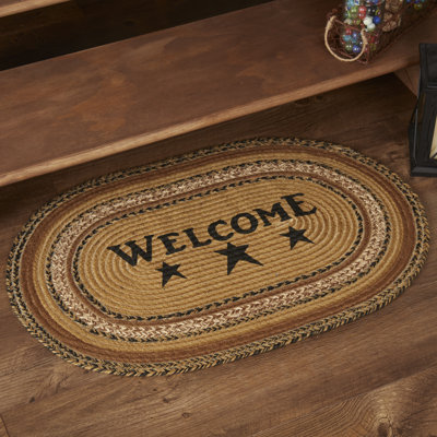  Kettle Grove Braided Black/Tan/Brown Area Rug