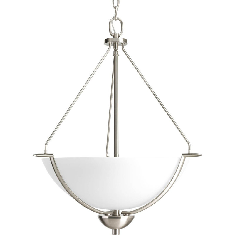 Luminaire suspendu pour cuve simple 3 lumières Karla, Nickel brossé