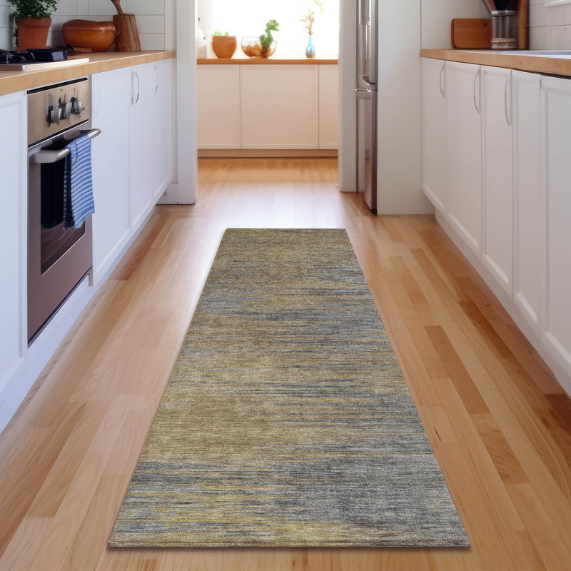 Premium Machine Washable Prisco Brown Rug, Runner 2'3" x 7'6"
