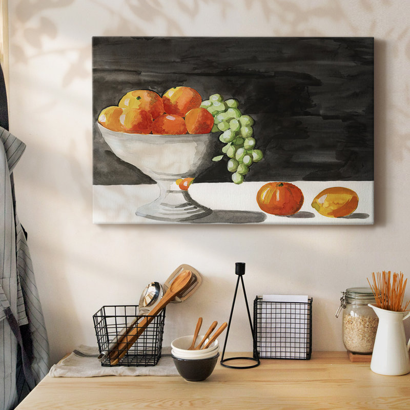 Aquarelle, bol à fruits II - toile tendue avec châssis, H 12 po x l 18 po