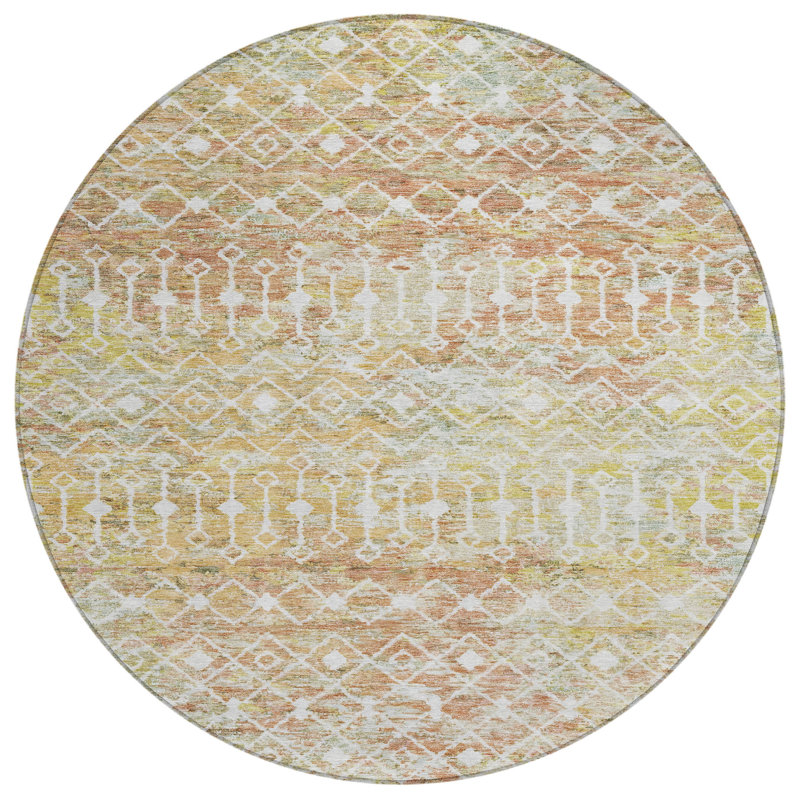 Calandria Orange Washable Indoor-Outdoor Rug - LOOMLAN, 3' x 5'