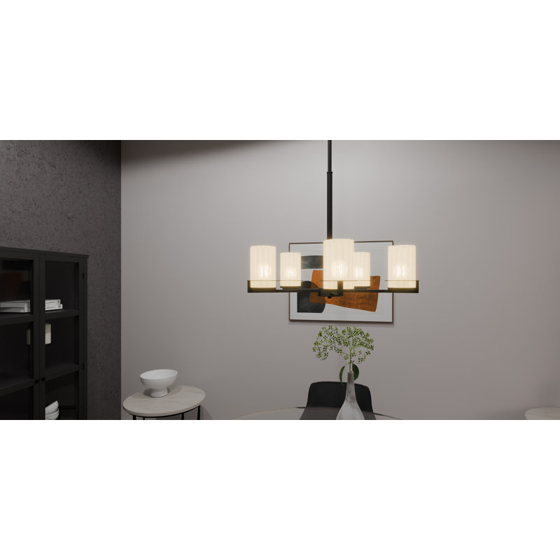 Fosco 5 - Light Dimmable Classic / Traditional Chandelier, Matte Black