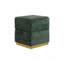 Tabouret d'appoint de style contemporain à conception cubique avec base plaquée or et finition verte pour le salon principal-1309600079