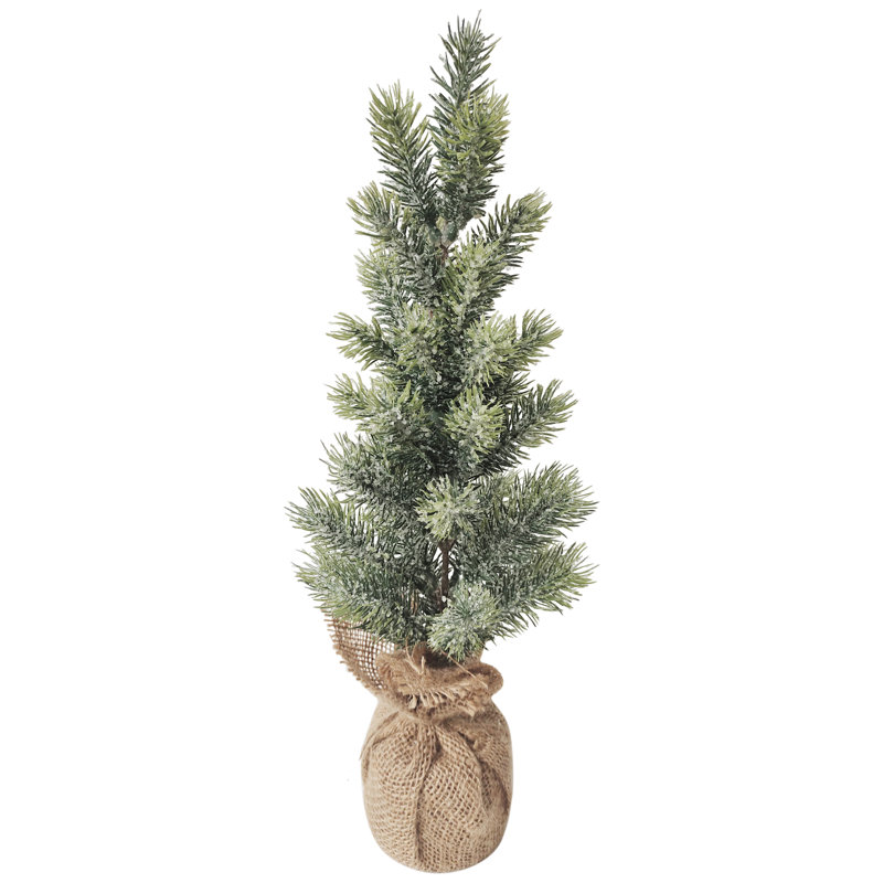 Frosted Pine Tabletop Christmas Tree with Burlap Base