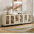Aadam 3 In 1 Multifunctional Sideboard Buffet Cabinets With 6 Glass Doors, Modern Sideboard Credenza With Adjustable Shelf And Metal Base, Coffee Bar Cabinet Storage Cabinet For Living Room, Kitchen-74825118
