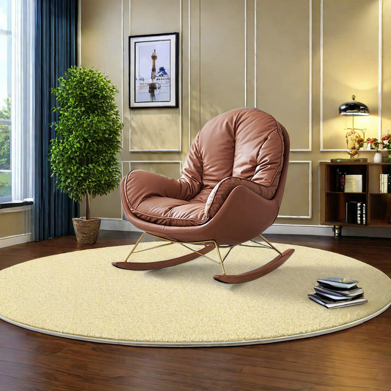 Chaise berçante confortable avec structure en bois massif