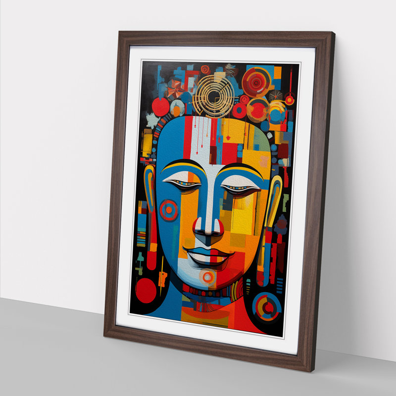 Buddha Constructivism No.2 - Framed Print, Walnut Framed, 34cm H x 25cm W x 2cm D