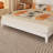 King Size Deluxe Bed Frame With Headboard With Solid Wood, No Box Spring Needed,  Easy Assembly, White-119619095-119619099