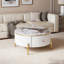 Table basse ronde avec tiroirs