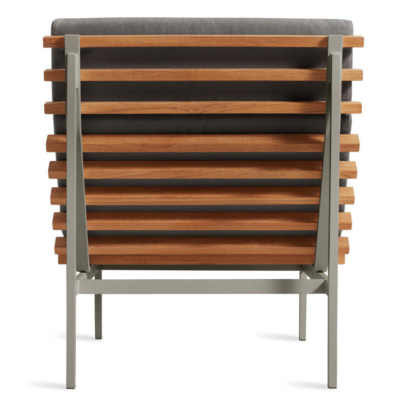 Perch Outdoor Teak Chaise Lounge, Toohey Charcoal, White