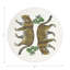 Sous-verres ronds en cuir vegan blanc Leopard-119015242