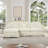 Mid Century Modular 3-Seater Sectional Sofa With Flared Arms, Removable Skirt & Movable Ottoman – Chenille Fabric Couch For Living Room-1743287211