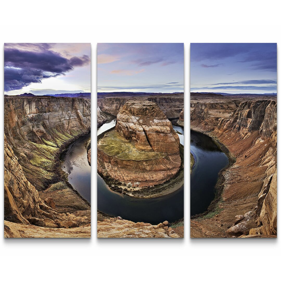 3-tlg. Leinwandbilder-Set Horseshoe Bend Colorado River Arizona