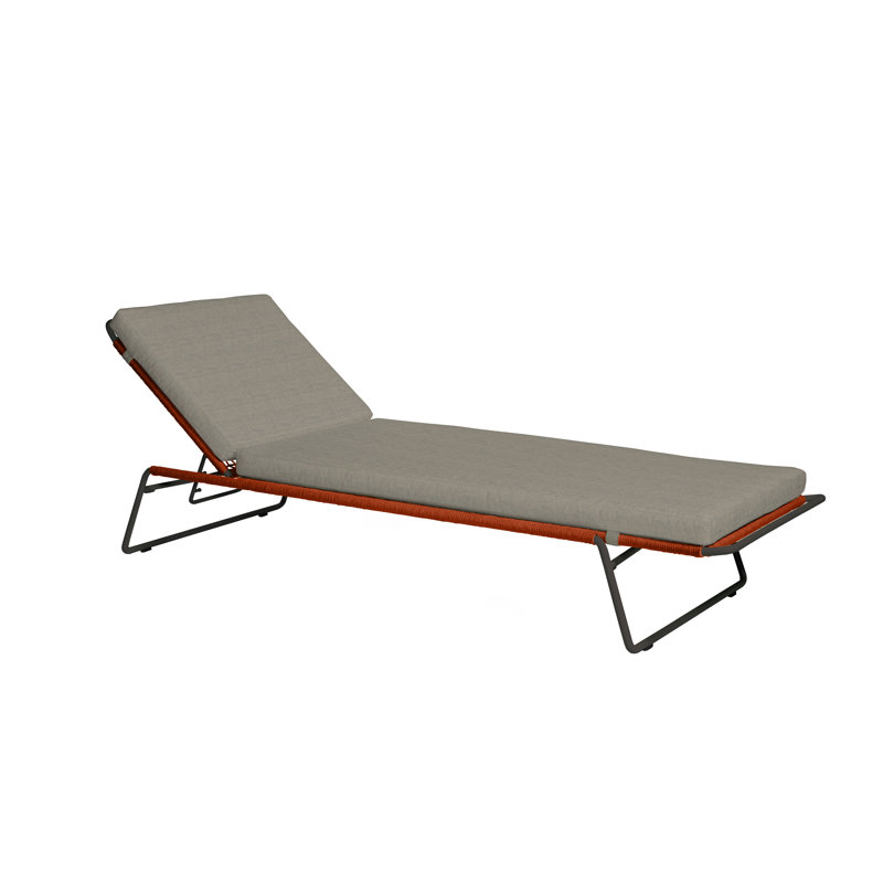 Chaise longue avec coussins Sandur Sun, Lanterne ardoisée, Corde terre cuite / structure anthracite