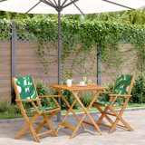 2 - Person Wood Patio Dining Set with Square Table