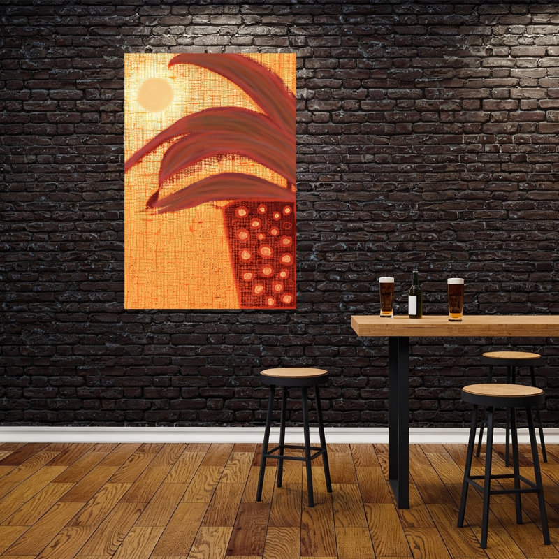 Ensoleillé plante ensoleillée abstraite moderne plante grasse, impression d'art mural paysage, 60" H x 40" W