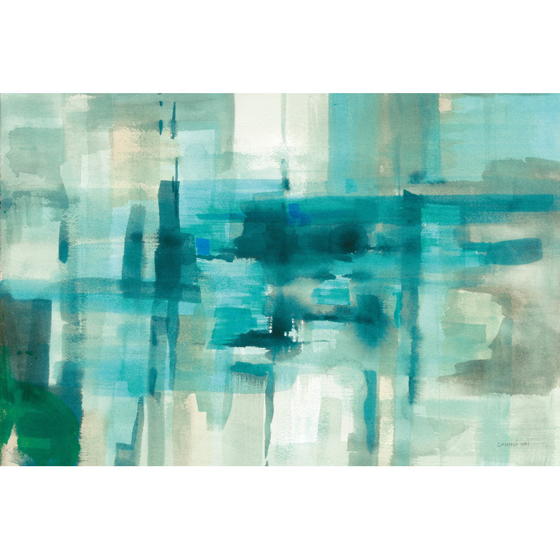 «Structure liquide» par Danhui Nai - peinture sur toile tendue, H 20 po x l 30 po x P 1,25 po