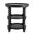 D23.5 x 25" Round Three Tiered Side Table with Rattan Shelf, Black-2068030067