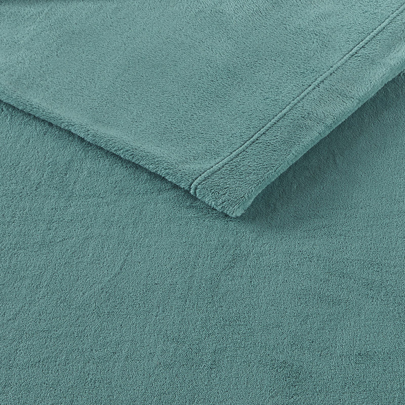 Ensemble de draps en micro peluche Gracie Mills Dashiell, Ensemble de draps pour grand lit avec 2 taies d'or, Bleu sarcelle