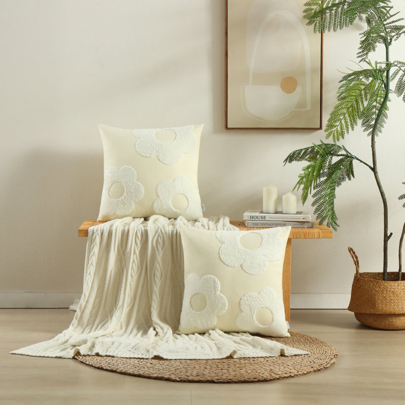 Coussin en pur coton, Polyester, Vert olive