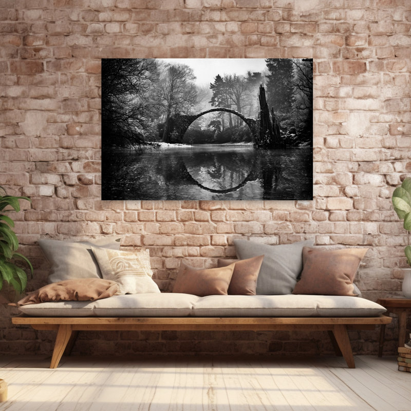Devil's Bridge - II Abstract Contemporary Landscape Sunrise Wall Art Print 1 Piece Wrapped Canvas Wall Art