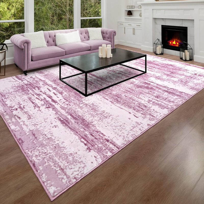 Tapis moderne abstrait lavable 8 x 10