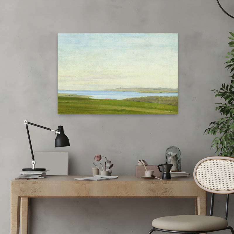 Peaceful Bay, art abstrait contemporain, architecture de paysage, H 16 po x l 24 po