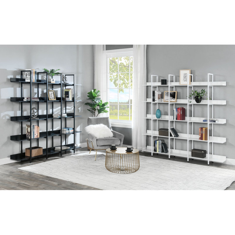 Bibliothèque de bureau à 5 niveaux, Blanc, H 70,9 po x l 70,9 po x P 11,8 po