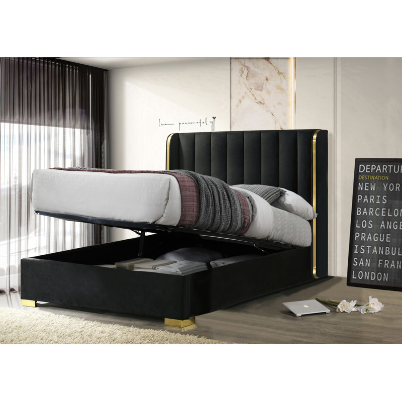 Aude Upholstered Ottoman Storage Bed, Kingsize (5')