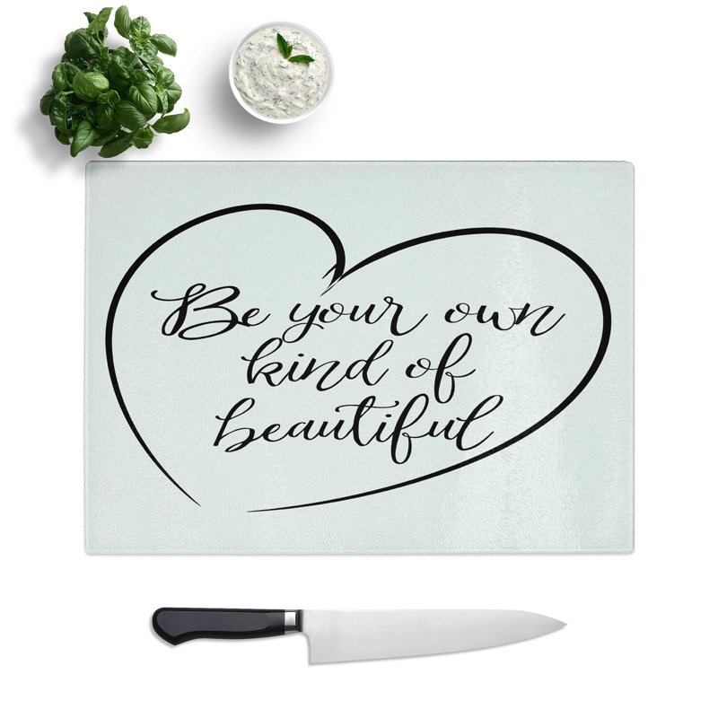 Own Kind of Beautiful Typography Chopping Board, 0.4cm H x 28.5cm W x 39cm L