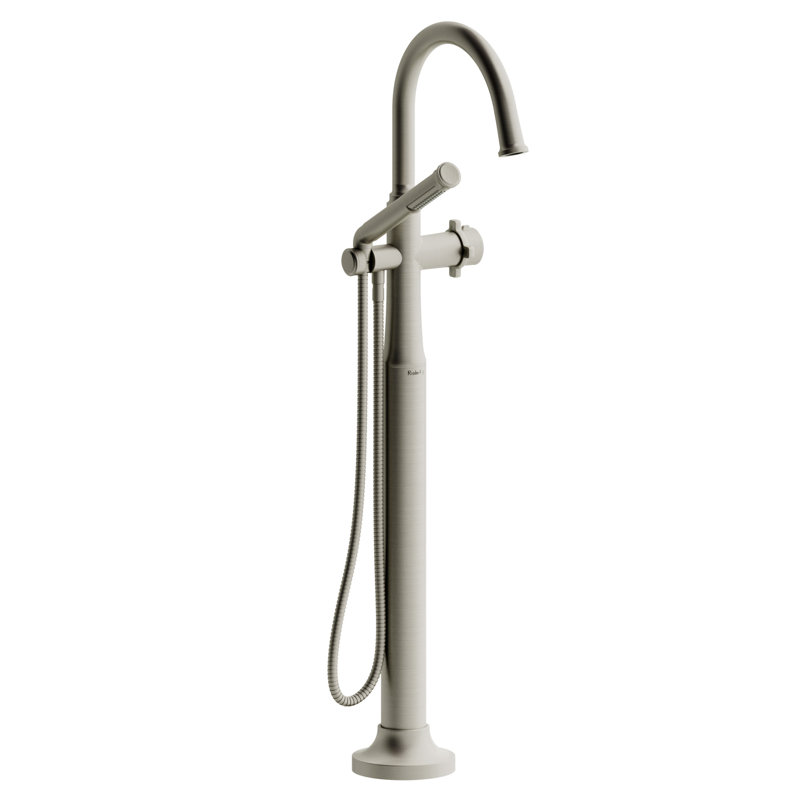 Garniture de robinet de baignoire à un trou avec bec en C Momenti ™, Nickel brossé
