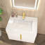 Meuble-lavabo flottant Milana avec lavabo en acrylique renforcé blanc brillant-539492362