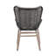 Chaise de patio d'extérieur en bois d'eucalyptus clair et corde gris anthracite Mateo