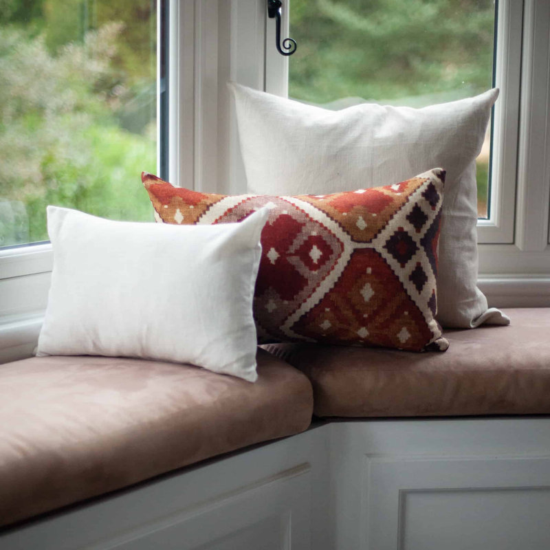 Geometric Red Cushion, Cover only, 58x38cm