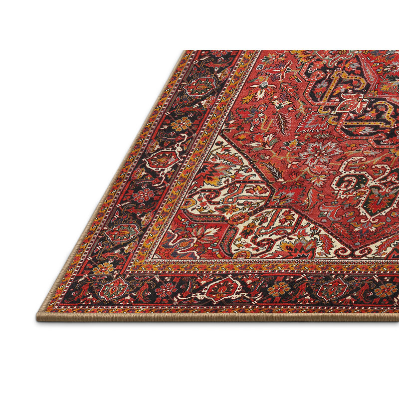Tapis oriental brun / rouge Atlas, Rectangle 8 pi x 10 pi