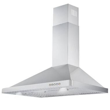 Cosmo 30 in. 380 CFM Ducted Island Range Hood with LED Lighting in Stainless Steel