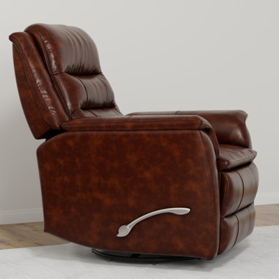 Global Home Swivel Glider Recliner With Manual Footrest In Brazil Cognac