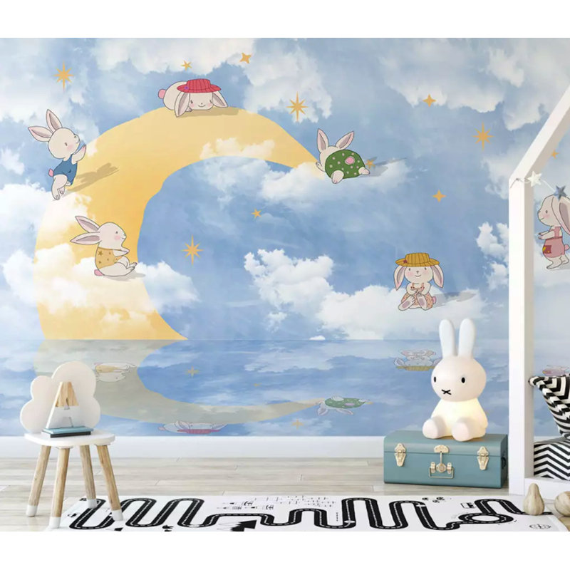 Papier peint texturé amovible Little Rabbit, l 187 po x L 106 po