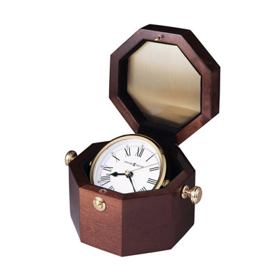 Weather And Maritime Tabletop Clock in Windsor Cherry